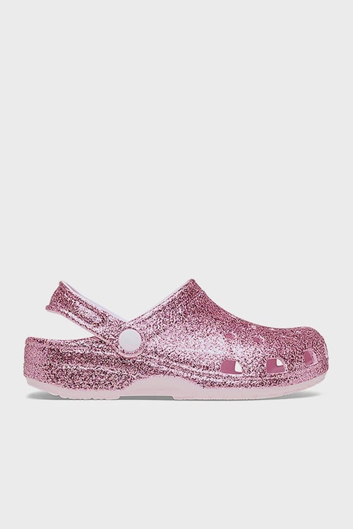 Classic Chunky Glitter Clog T Simli Kız Çocuk Terlik 211940-6ZW PEMBE