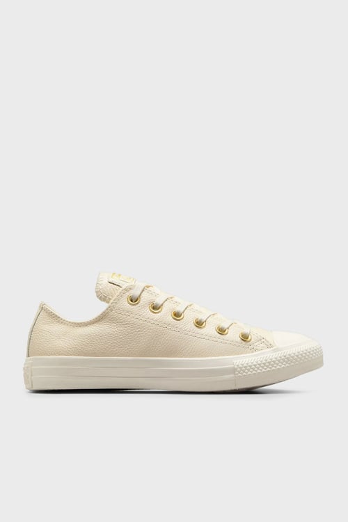 Converse Chuck Taylor All Star Deri Sneaker Bayan Ayakkabı A13814C 286 KREM