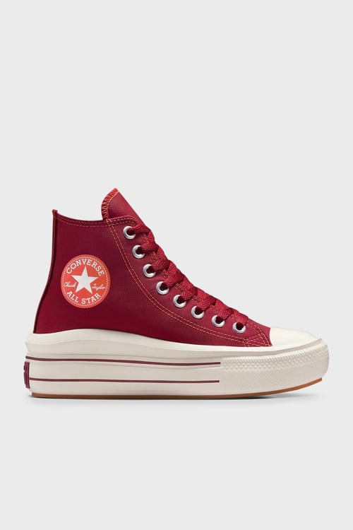 Converse Chuck Taylor All Star Move Logolu Kalın Taban Sneaker Bayan Ayakkabı A12586C 642 KIRMIZI