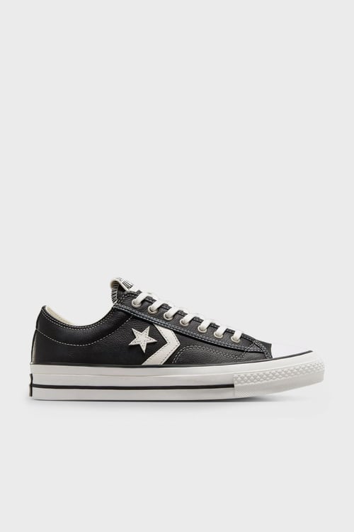 Converse Star Player Deri Sneaker Unisex Ayakkabı A06204C.001 SİYAH-BEYAZ