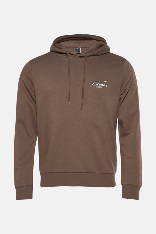 Core Jcoboost Pamuklu Regular Fit Logolu Kapüşonlu Erkek Sweat 12284472 KAHVE