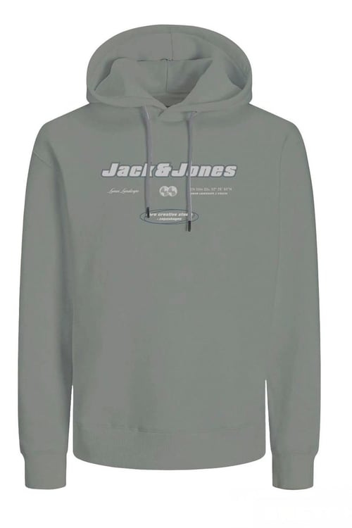 Core Jcoboost Pamuklu Regular Fit Sırt Baskılı Kapüşonlu Erkek Sweat 12284471 GRİ