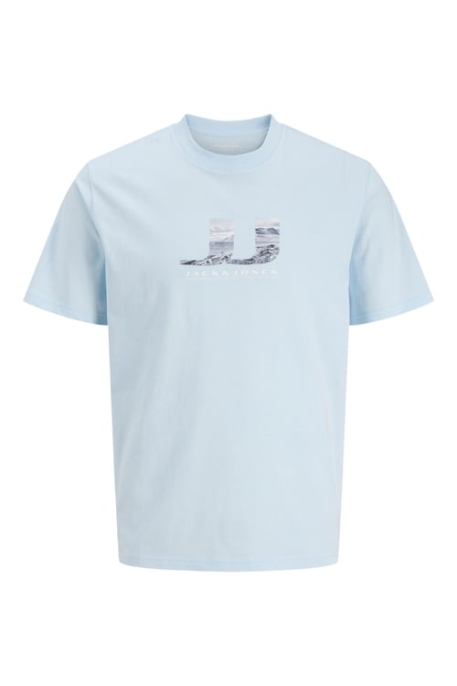Core Jcodust Pamuklu Regular Fit Baskılı Bisiklet Yaka Erkek T Shirt 12297849 AÇIK MAVİ