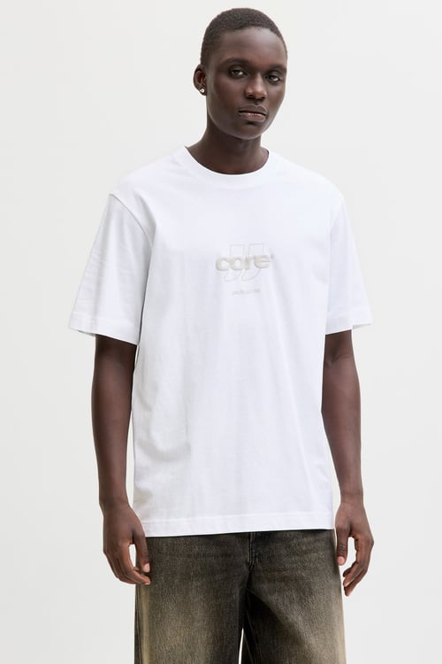 Core Logolu Pamuklu Regular Fit Bisiklet Yaka Erkek T Shirt 12289868 BEYAZ