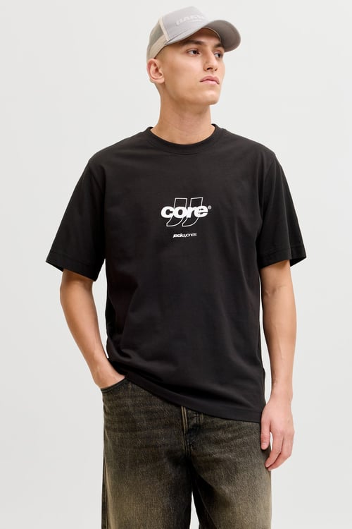 Core Logolu Pamuklu Regular Fit Bisiklet Yaka Erkek T Shirt 12289868 SİYAH