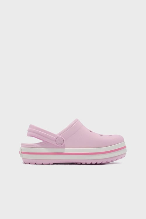 Crocband Clog T Logolu Çıkarılabilir Kayışlı Sandalet Kız Çocuk Terlik 207006-6GD AÇIK PEMBE