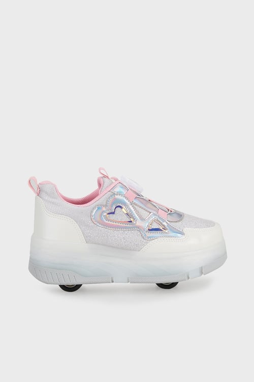 Daisy Roller Patenli Sneaker Kız Çocuk Ayakkabı BUCK4496 BEYAZ-PEMBE