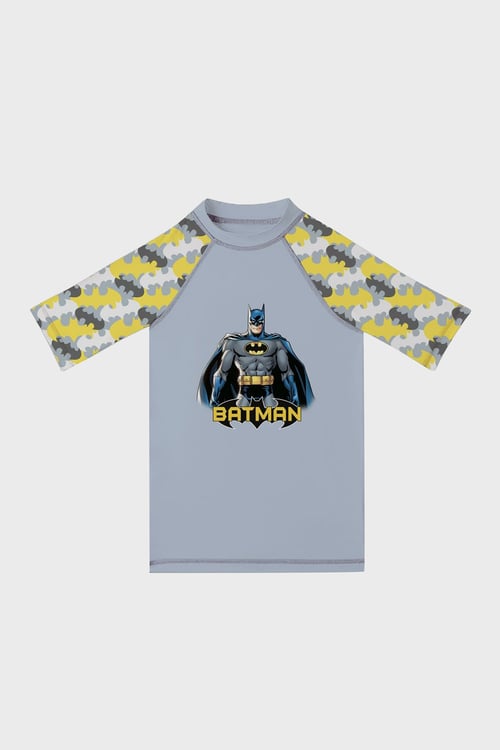 Dark Bat Desenli Kolay Kuruyan Uv Korumalı Erkek Çocuk T Shirt ST2332010020 AÇIK GRİ