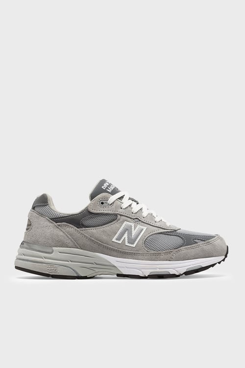 Deri Karışımlı Logolu Sneaker Kadın Ayakkabı WR993GL GRİ