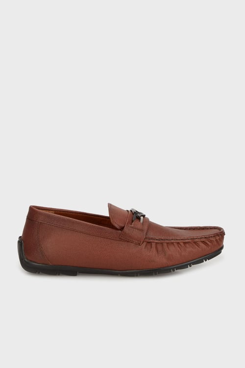 Deri Metal Aksesuarlı Loafer Erkek Ayakkabı 15217358K1 KAHVE