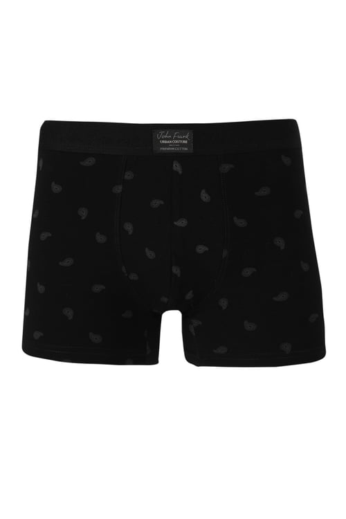 Desenli Pamuklu Erkek Boxer JFBUC111 SİYAH