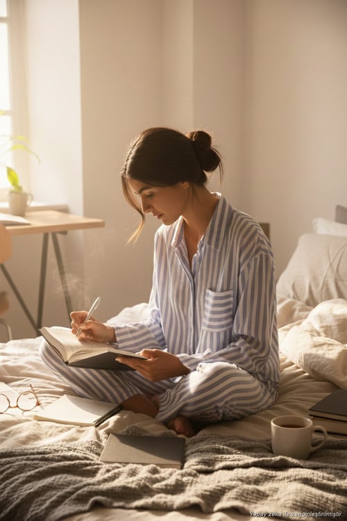 Desenli Rahat Kesim Bol Paça Yazlık Kadın Pijama Takımı 6110014 LİLA