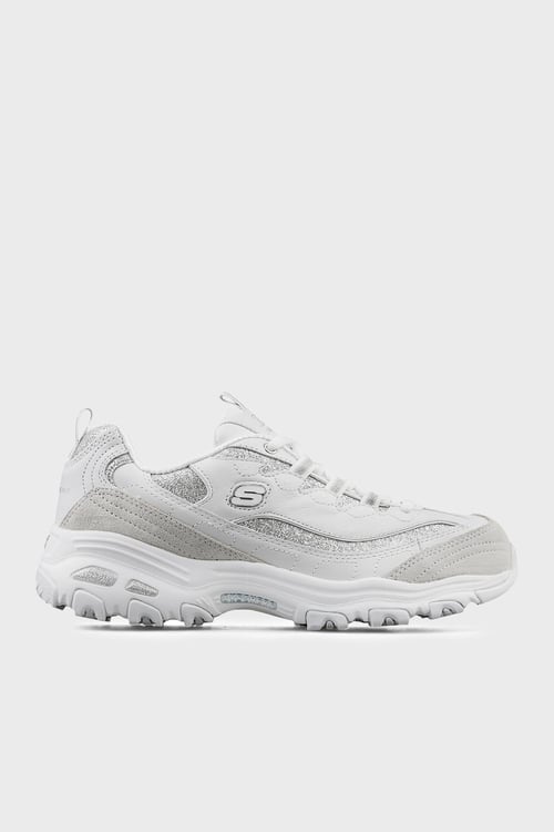 D'Lites - Glimmer Eve Deri Logolu Sneaker Kadın Ayakkabı 13155 WSL BEYAZ-GÜMÜŞ