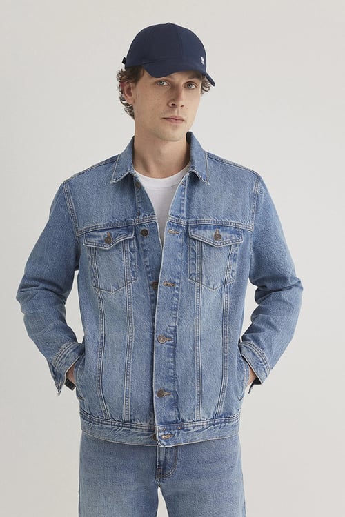 Drake Denim Pamuklu Regular Fit Erkek Kot Ceket 010143-89136 MAVİ