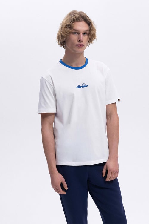 Ellesse % 100 Pamuk Regular Fit Bisiklet Yaka Logolu Erkek T Shirt CMO18-3-BL MAVİ