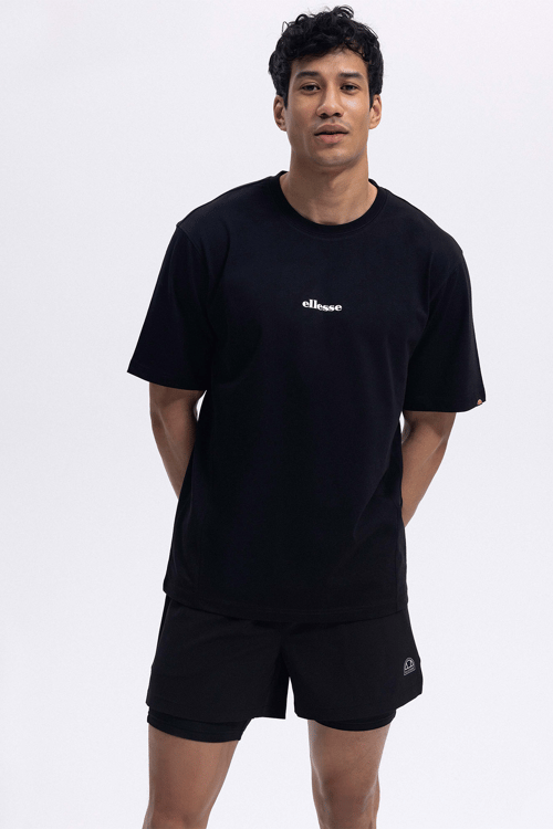 Ellesse % 100 Pamuk Regular Fit Bisiklet Yaka Logolu Erkek T Shirt EM391-BK SİYAH