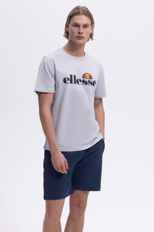 Ellesse Baskılı Pamuklu Regular Fit Bisiklet Yaka Erkek T Shirt EM459-SGR GRİ