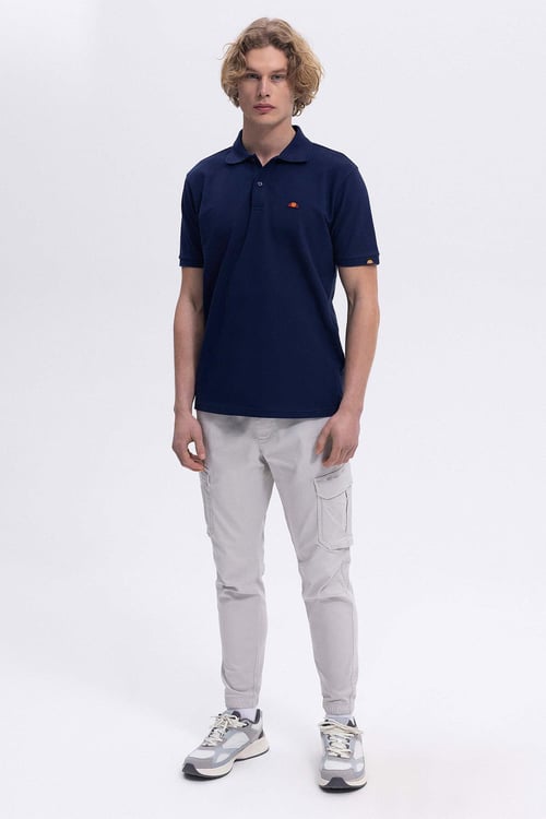Ellesse Logolu Pamuklu Regular Fit Düğmeli Erkek Polo Yaka T Shirt EM460-NV LACİVERT