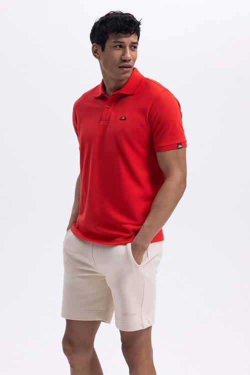 Ellesse Logolu Pamuklu Regular Fit Düğmeli Erkek Polo Yaka T Shirt EM460-RD KIRMIZI