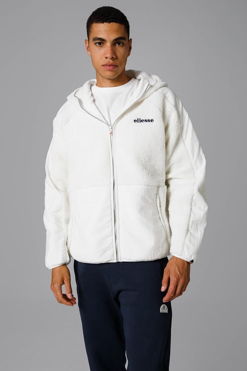 Ellesse Regular Fit Yumuşak Dokulu Kapüşonlu Teddy Erkek Ceket EM250-OF BEYAZ