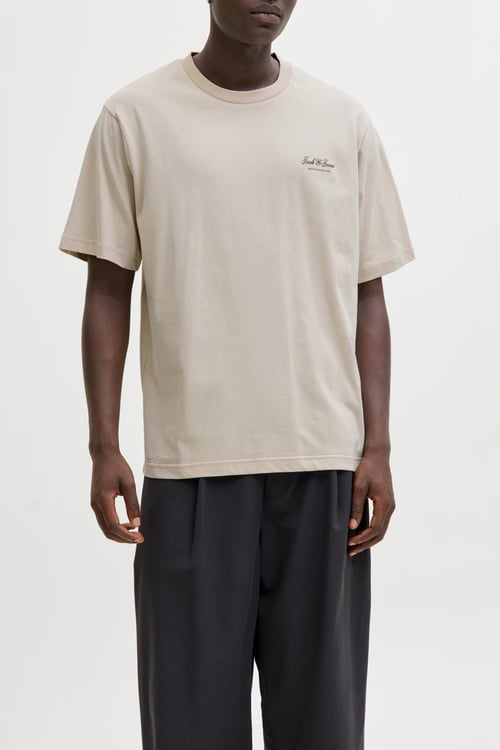 Essentials Jjearchive Pamuklu Regular Fit Logolu Bisiklet Yaka Erkek T Shirt 12287990 AÇIK BEJ