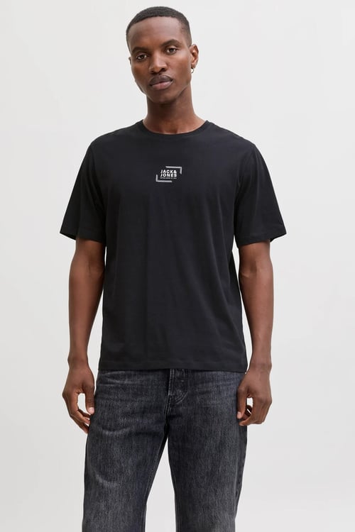 Essentials Jjecorp % 100 Pamuk Regular Fit Logolu Erkek T Shirt 12268415 SİYAH-BEYAZ