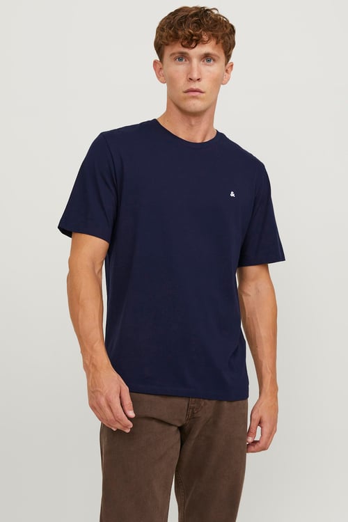 Essentials Jjepaulos Pamuklu Bisiklet Yaka Erkek T Shirt 12245087 LACİVERT