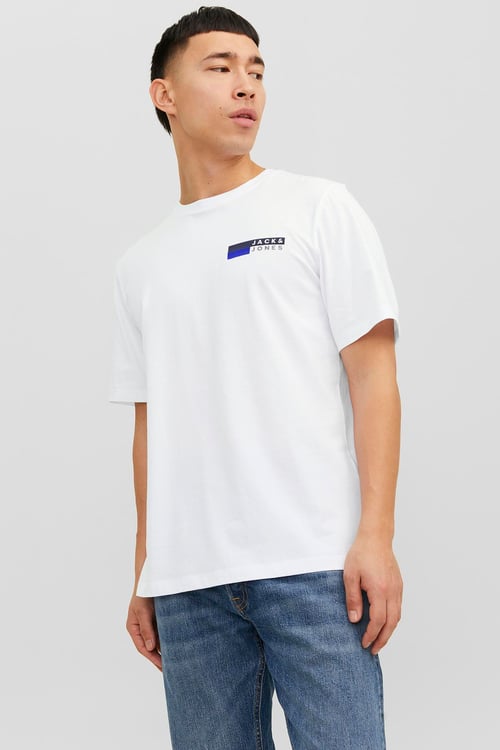 Essentials Pamuklu Slim Fit Bisiklet Yaka Erkek T Shirt 12233999 BEYAZ-MAVİ