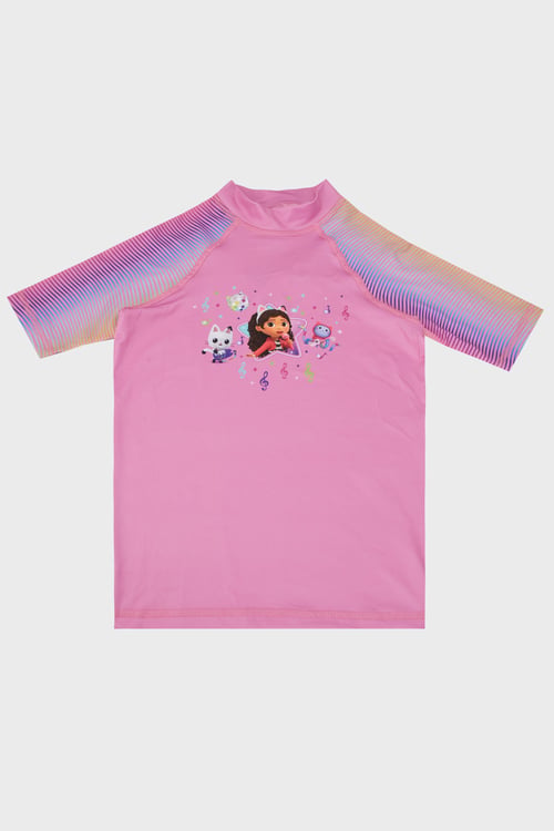 Gaby Baskılı Uv Korumalı Kısa Kollu Mayo Kız Çocuk T Shirt ST2512120000 PEMBE