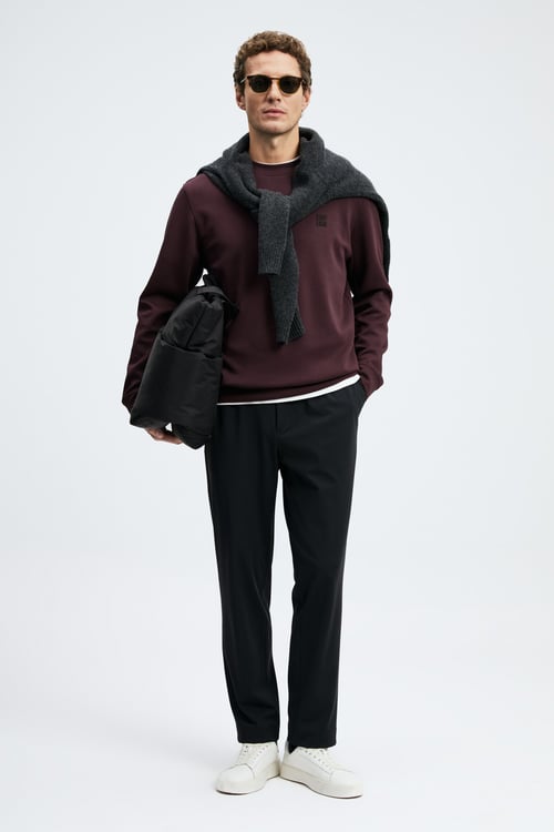 Grand Regular Fit Pamuklu Örme Kumaş Bisiklet Yaka Erkek Sweat 112030192 MOR