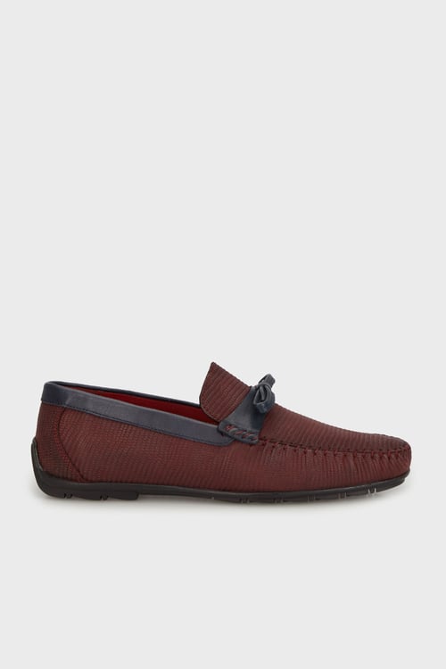 Hakiki Deri Fiyonk Detaylı Loafer Erkek Ayakkabı 1522561O1 BORDO