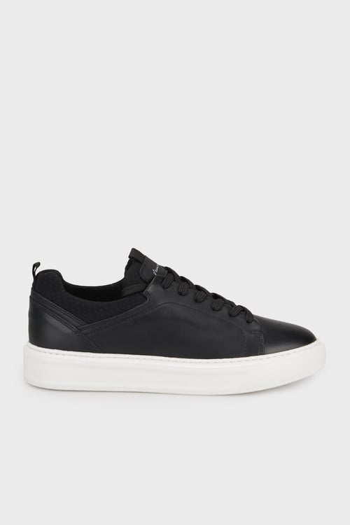 Hakiki Deri Kalın Tabanlı Sneaker Erkek Ayakkabı 15221593S1 SİYAH