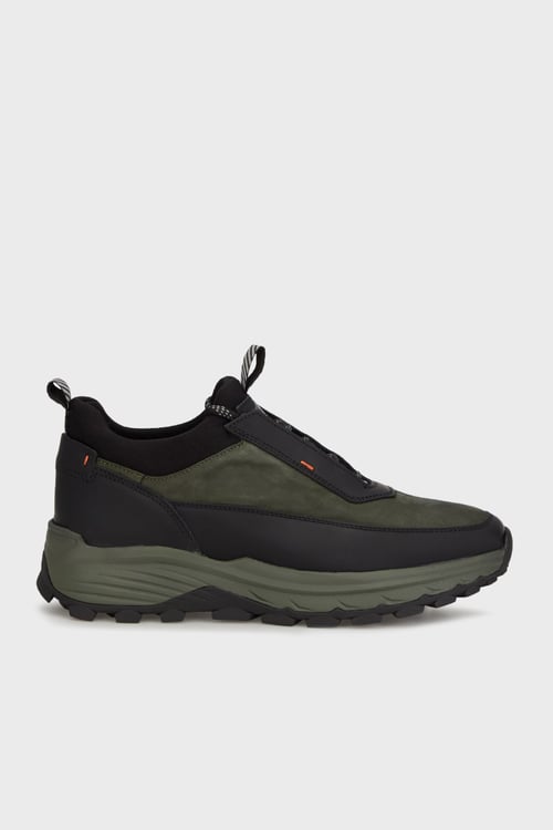 Hakiki Deri Kalın Tabanlı Sneaker Erkek Ayakkabı 152203372S6 SİYAH-HAKİ