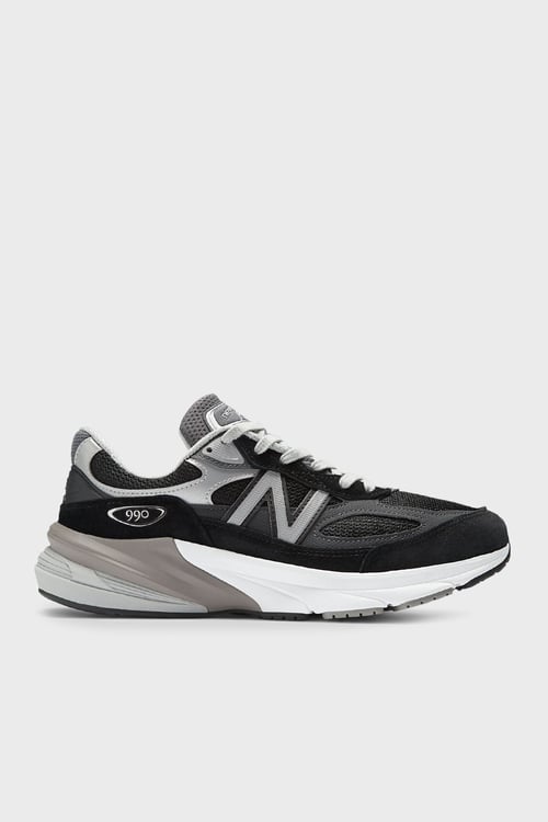 Hakiki Deri Karışımlı Kalın Taban Sneaker Unisex Ayakkabı W990BK6 SİYAH