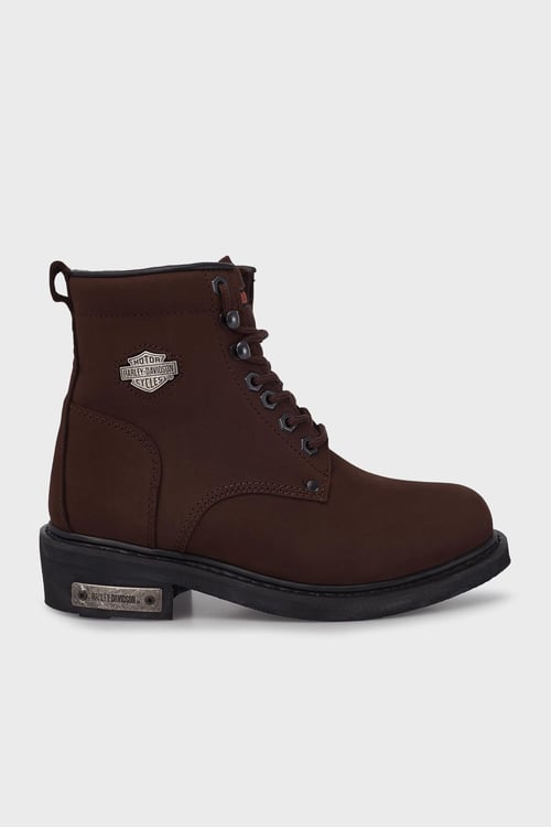 Harley Davidson Deri Gibson Hakiki Deri Bayan Bot 025G100109 Dark Brown Crazy Deri
