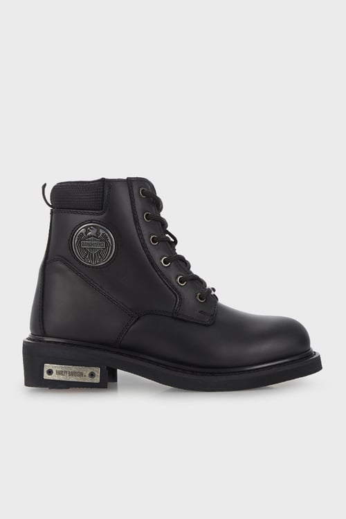 Harley Davidson Fermuarlı Deri Jim Kadın Bot 025G100128 Black Yağlı Deri