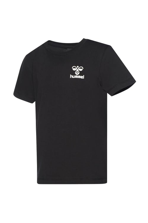 Hummel % 100 Pamuk Regular Fit Logo Baskılı Bisiklet Yaka Unisex Çocuk T Shirt 980347-2001 SİYAH