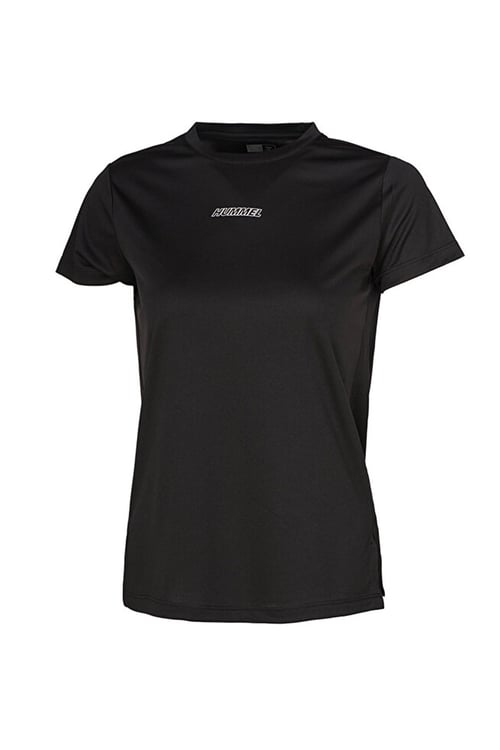 Hummel % 100 Pamuklu Regular Fit Logolu Yuvarlak Yaka Kadın T Shirt 912325-2001 SİYAH