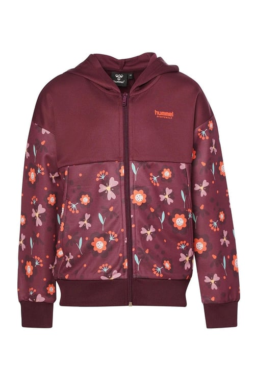 Hummel Çiçek Baskılı Regular Fit Kapüşonlu Kız Çocuk Sweat 922370-3858 BORDO