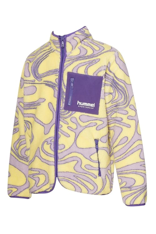 Hummel Desenli Regular Fit Dik Yaka Fermuarlı Polar Kız Çocuk Sweat 922381-5088 SARI
