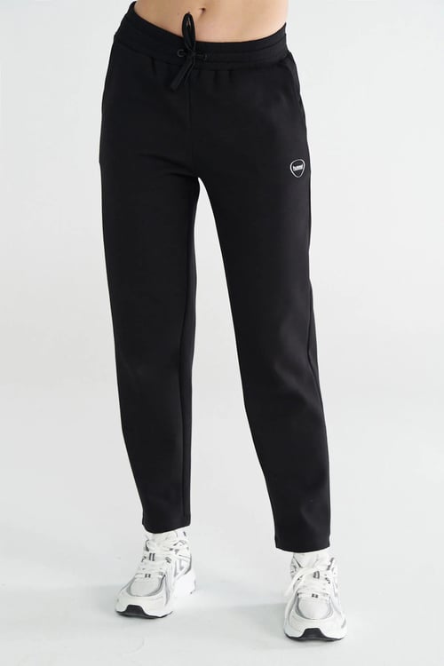 Hummel Logolu Pamuklu Regular Fit Normal Bel Düz Paça Bayan Eşofman Altı 932370-2001 SİYAH