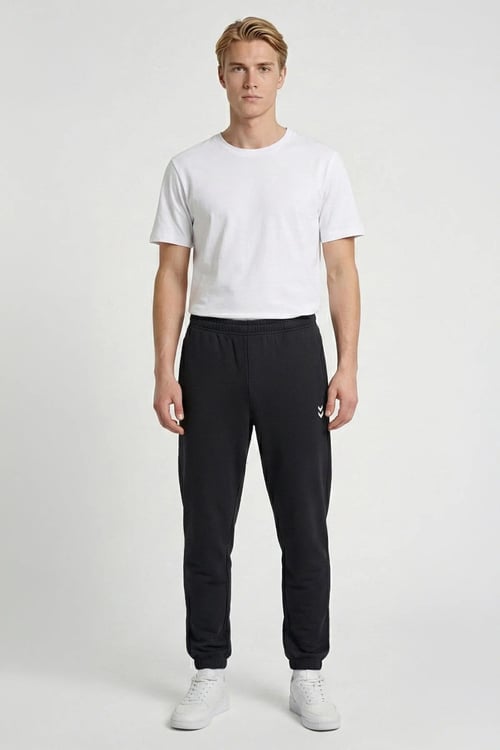 Hummel Logolu Pamuklu Regular Fit Normal Bel Erkek Eşofman Altı 932357-2001 SİYAH