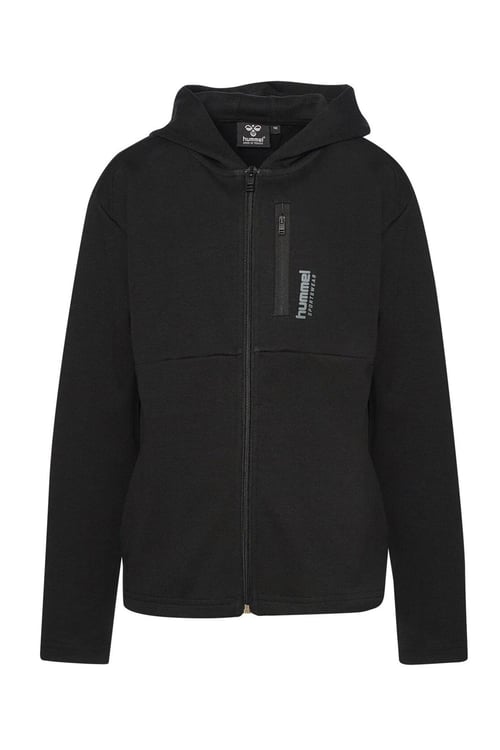 Hummel Logolu Regular Fit Kapüşonlu Fermuarlı Erkek Çocuk Sweat 922386-2001 SİYAH