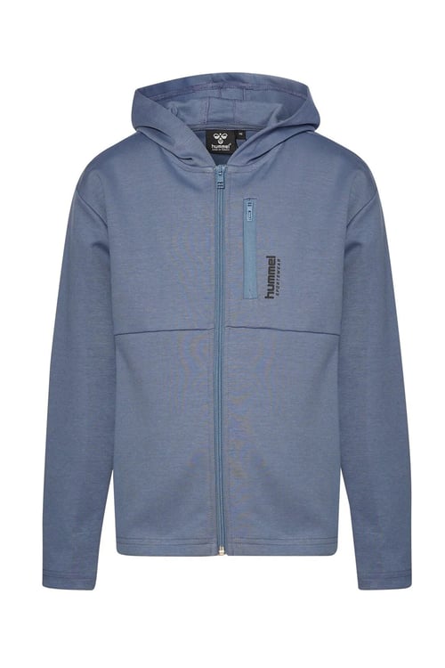 Hummel Logolu Regular Fit Kapüşonlu Fermuarlı Erkek Çocuk Sweat 922386-8588 İNDİGO