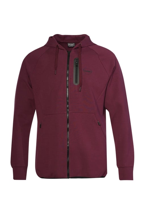 Hummel Logolu Streç Pamuklu Regular Fit Kapüşonlu Erkek Sweat 980343-3858 BORDO