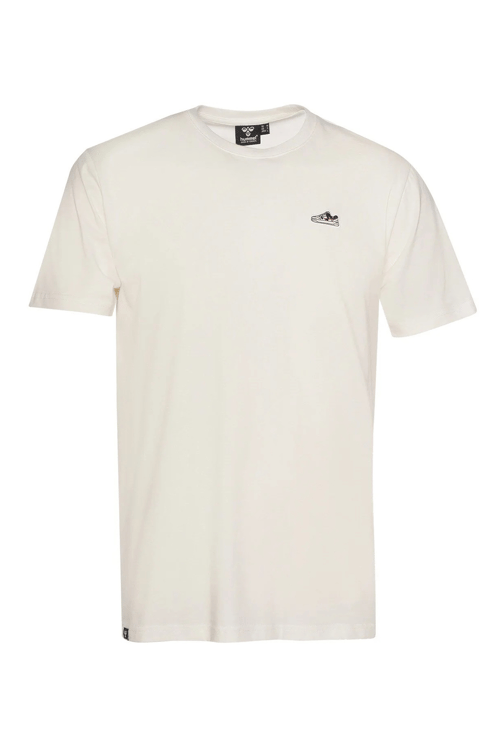 Hummel Minimal Nakışlı % 100 Pamuk Bisiklet Yaka Erkek T Shirt 912122-9003 BEYAZ