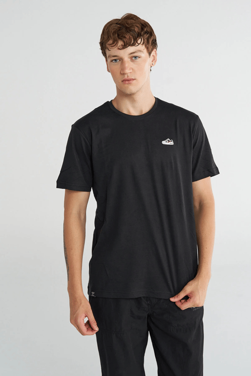 Hummel Minimal Nakışlı % 100 Pamuk Bisiklet Yaka Erkek T Shirt 912122-2001 SİYAH
