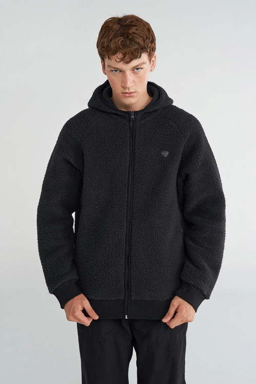 Hummel Regular Fit Kapüşonlu Fermuarlı Polar Erkek Sweat 922429-2001 SİYAH