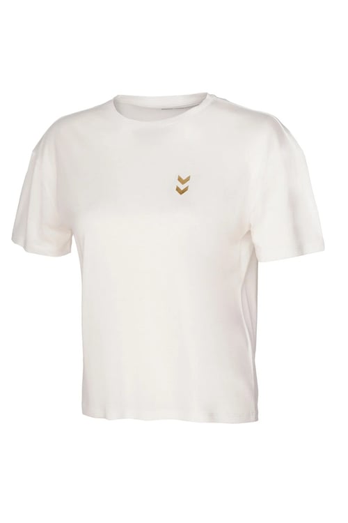 Hummel Regular Fit Logolu Bisiklet Yaka Bayan T Shirt 912340-9157 EKRU