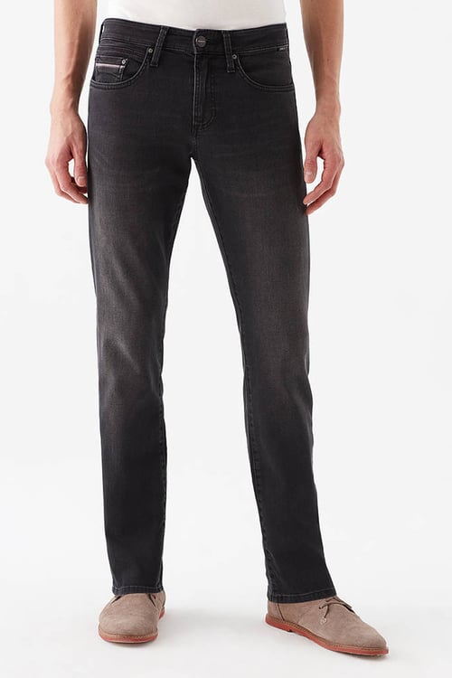 Hunter Pamuklu Rahat Kesim Düz Paça Jeans Erkek Kot Pantolon 0020218775 KOYU GRİ